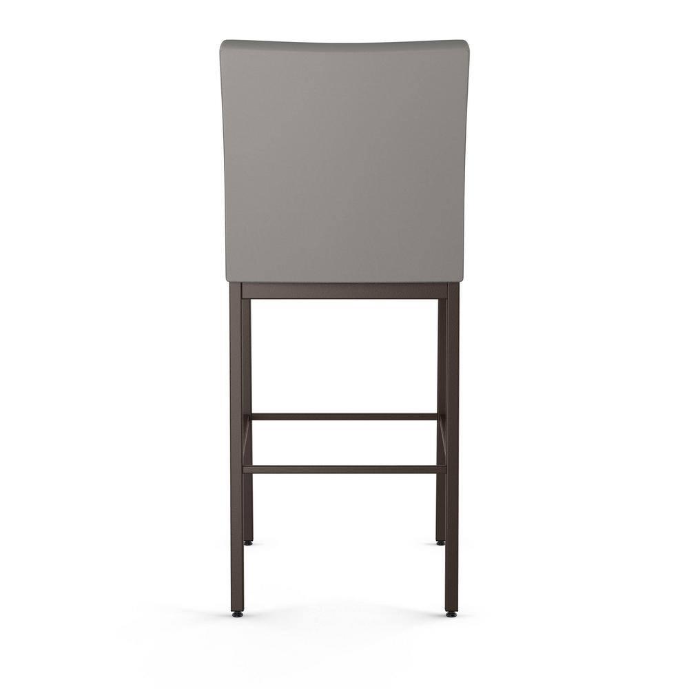 Amisco Perry Plus 26 In. Counter Stool - Taupe Grey Faux Leather / Dark Brown Metal
