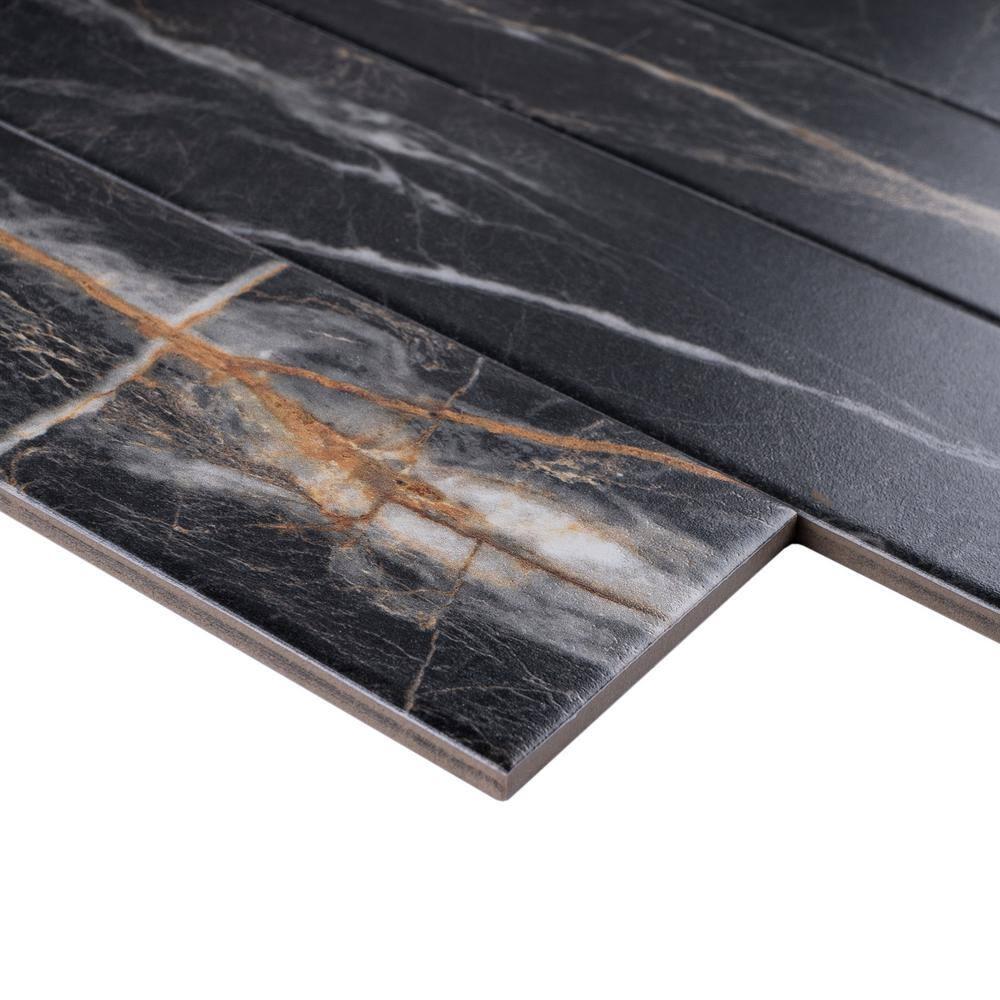 Pulpis 3" x 13" Beveled Porcelain Marble Look Subway Wall & Floor Tile