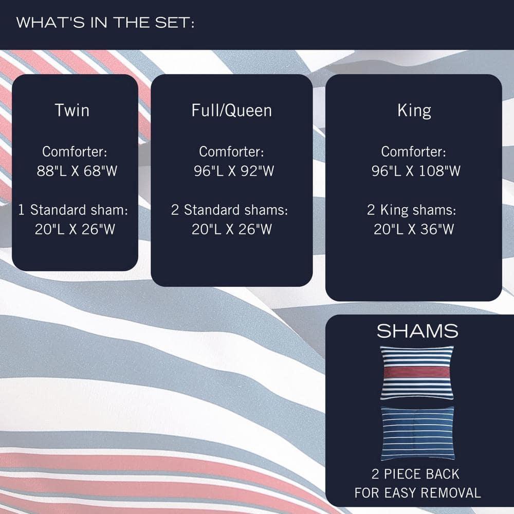 Nautica Nautica Kennedy Stripe Reversible Navy Comforter Set