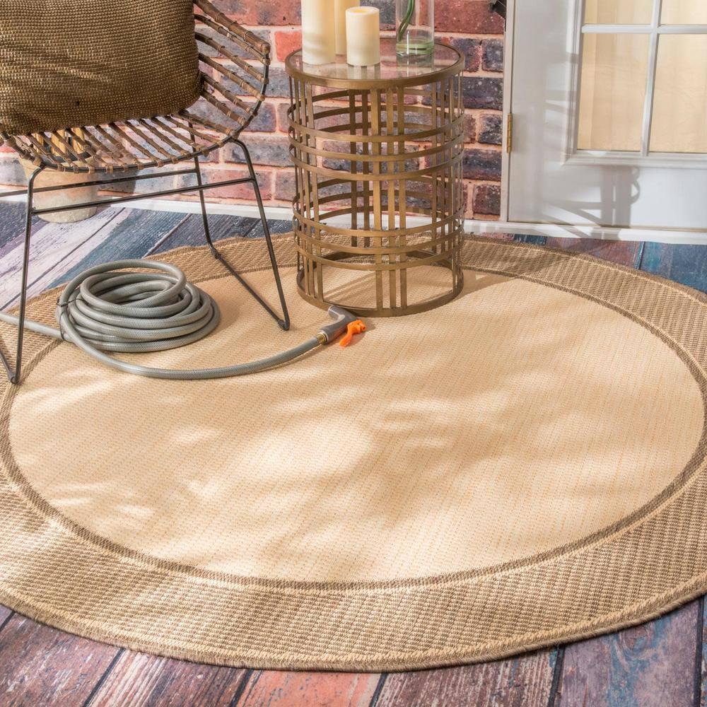 Nuloom Gris Bordered 3x5 Indoor/Outdoor Accent Rug for Living Room Patio Deck Front Porch Entryway Kitchen, Beige/Tan