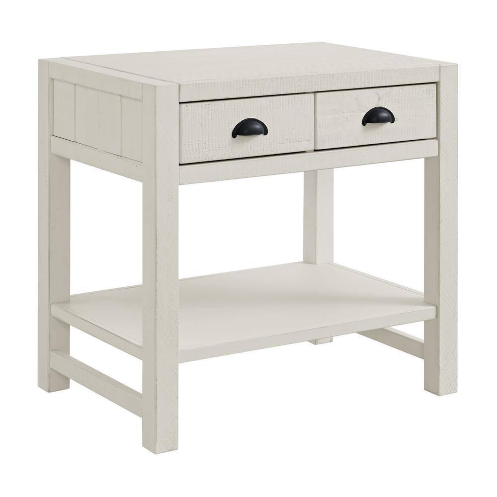 Arden 28" W Bohemian Style Rectangular Nightstand With 2 Drawers 1 Open Shelf With Hidden Fasteners