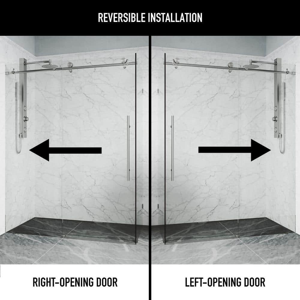 Elan E-class 46" W x 34" D x 76" H Sliding Frameless Shower Enclosure with 3/8" Clear Glass