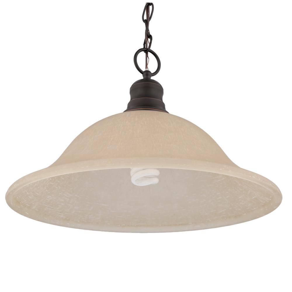 Nuvo 60-1276 - 1 Light  16"  Pendant w/ Champagne Linen Washed Glass