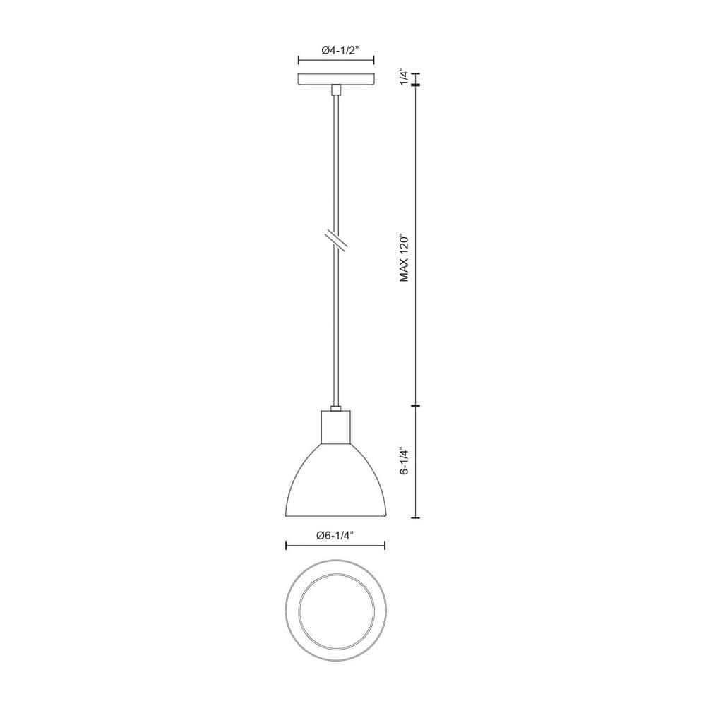 1 - Light Black LED Single Pendant