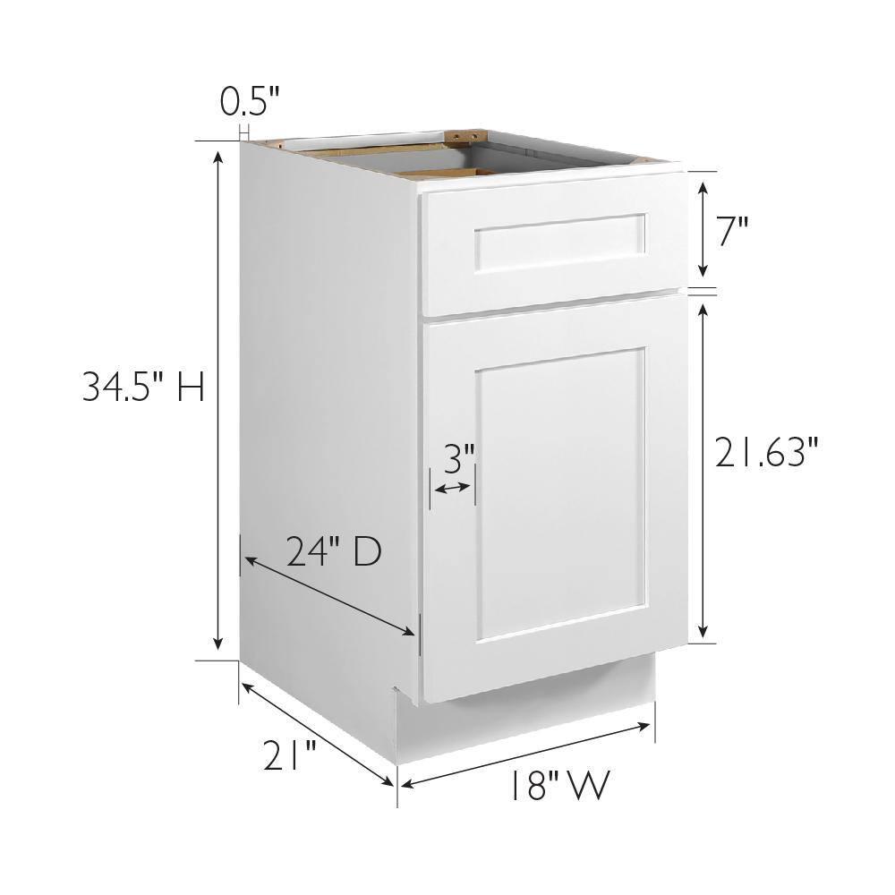 Design House Brookings Fully Assembled Shaker Style Base Kitchen Cabinet B18 18x34.5x24 White | Wayfair