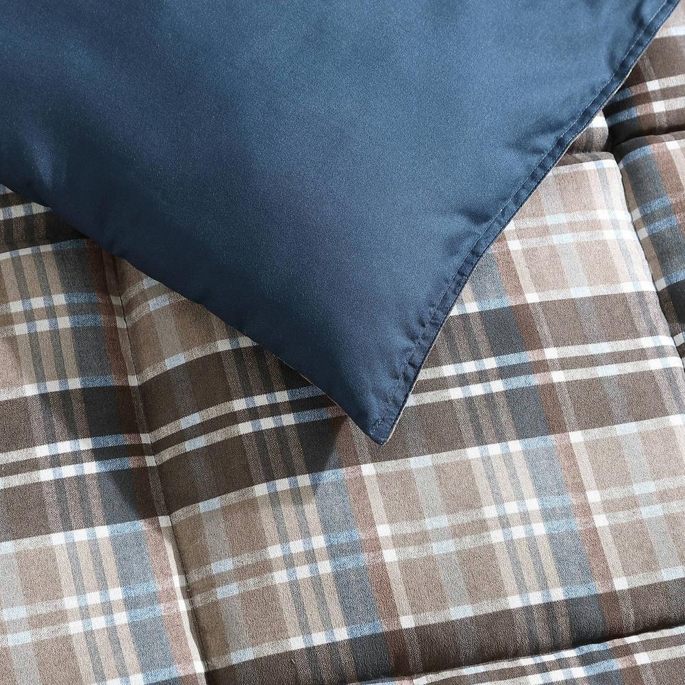 Eddie Bauer Eddie Bauer Rugged Plaid Brown Microsuede Reversible Duvet Cover Set