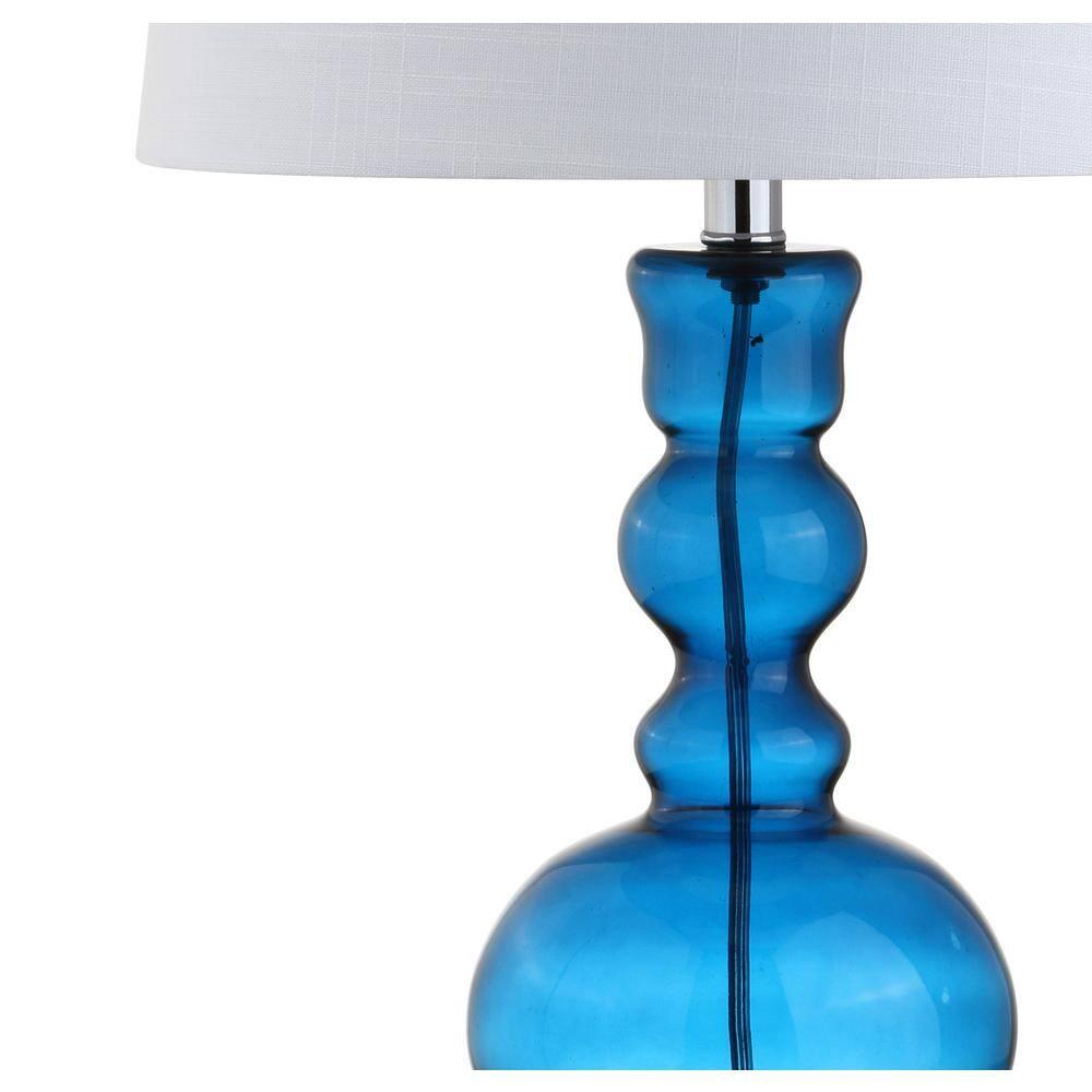 JONATHAN Y JYL1061C-SET2 Genie 28.5" Glass LED Table Lamp, Contemporary, Transitional for living room, dinning room, bedroom, office Bulb Included, Night Blue (Set of 2)