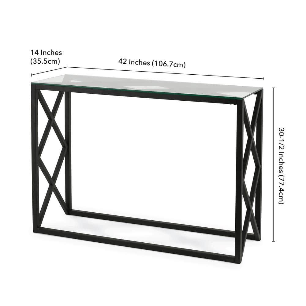 Evelyn&Zoe Dixon 42" Wide Rectangular Console Table, Blackened Bronze
