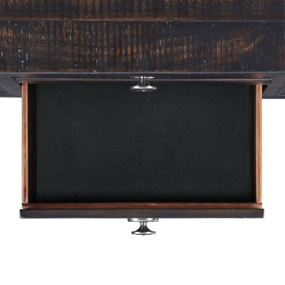 Picket House Furnishings Kahlil End Table with Drawer Espresso : Mid-Century Modern, Acacia & Pine Frame, Spot Clean