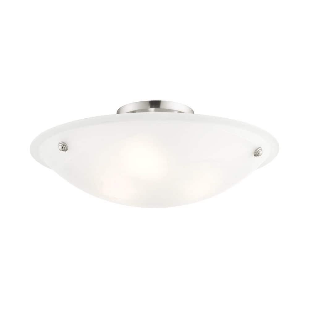 Livex Lighting Oasis 3 - Light Flush Mount in  Brushed Nickel