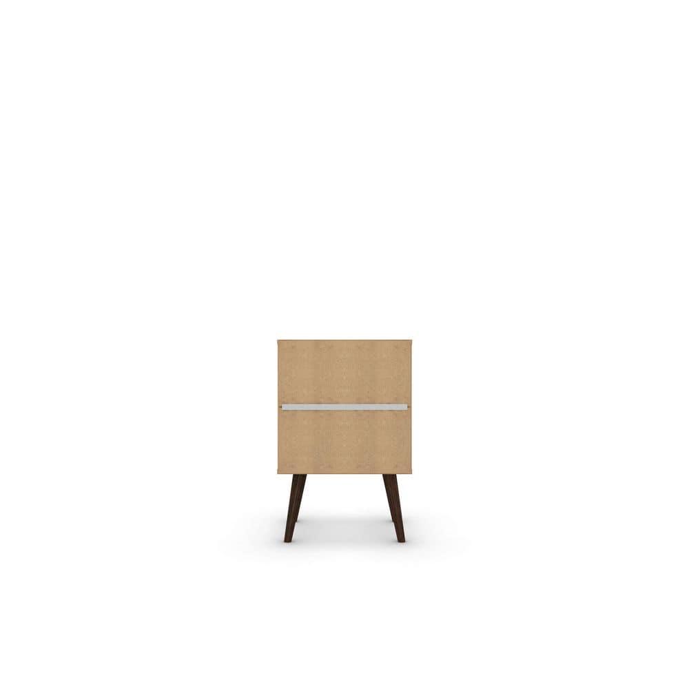 Liberty 1.0 Mid Century Modern Nightstand White - Manhattan Comfort: Bedside Table with Storage & Shelving