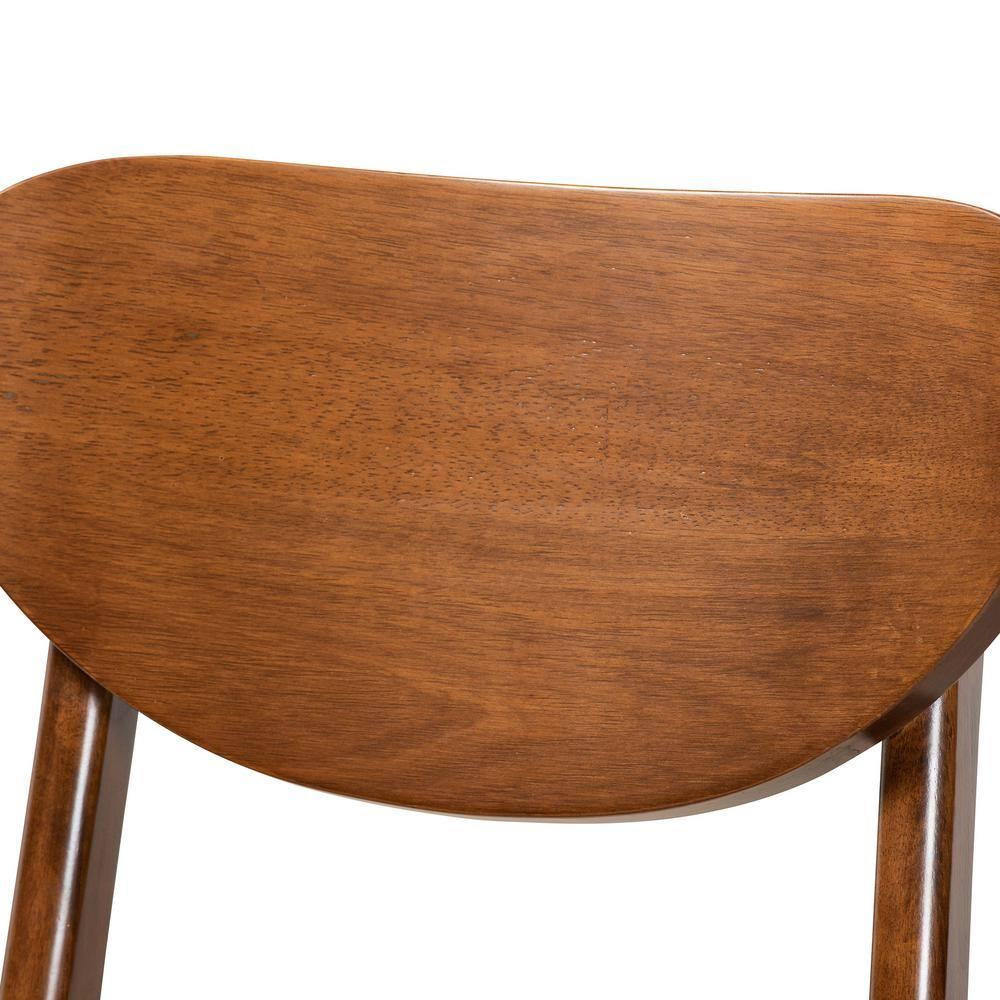 2pc Katya Fabric Upholstered & Wood Counter Height Barstool Set - Baxton Studio: Walnut Finish, Polyester