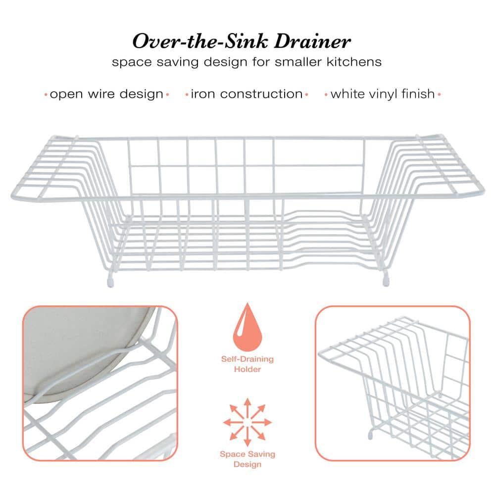 Over the Sink White Dish Rack