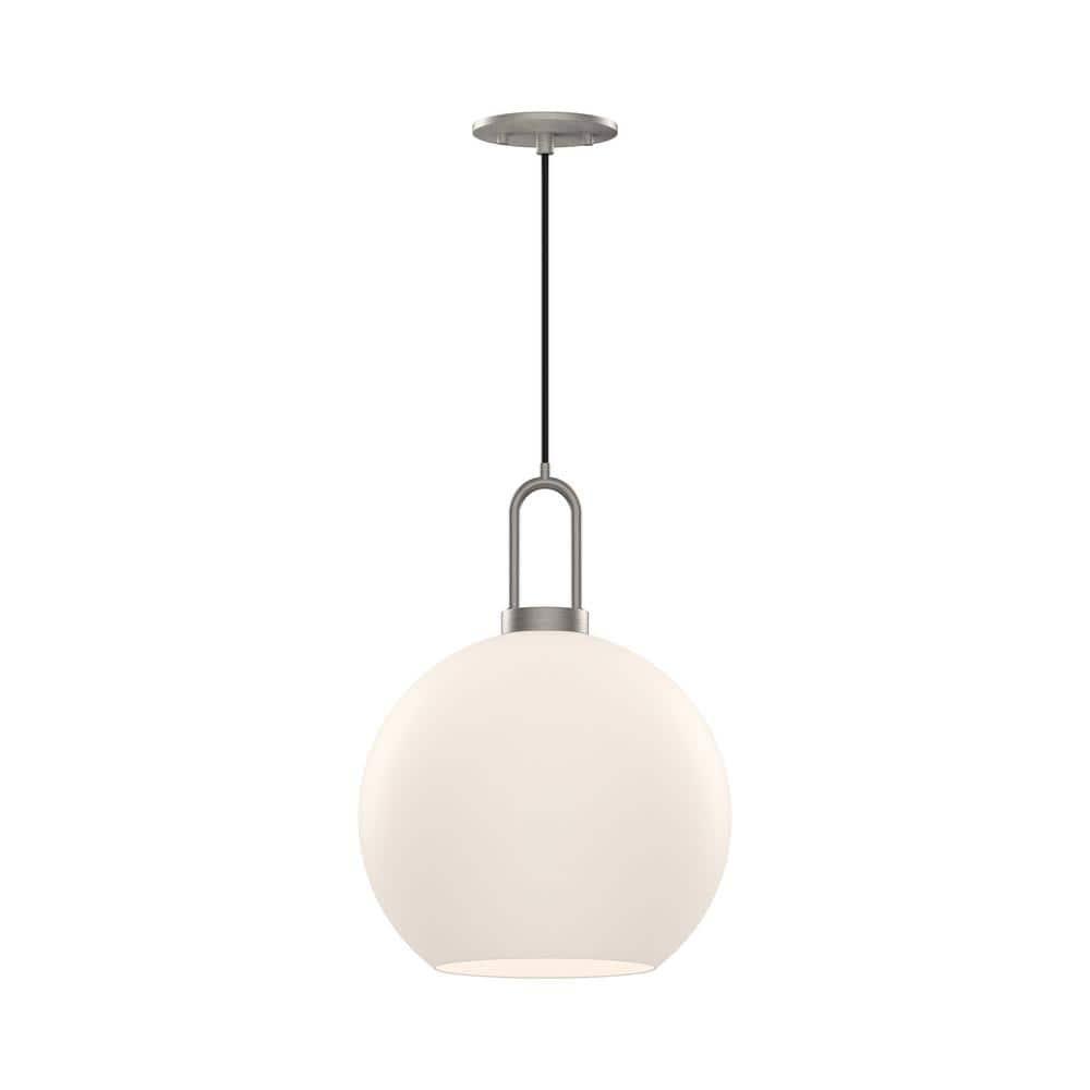 Soji Mini Globe Pendant Light in Brushed Nickel with Glass Detail