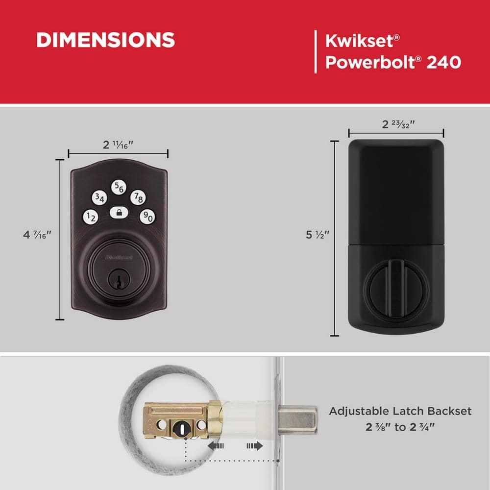 Powerbolt 240 5-Button Keypad Venetian Bronze Traditional Electronic Deadbolt Door Lock