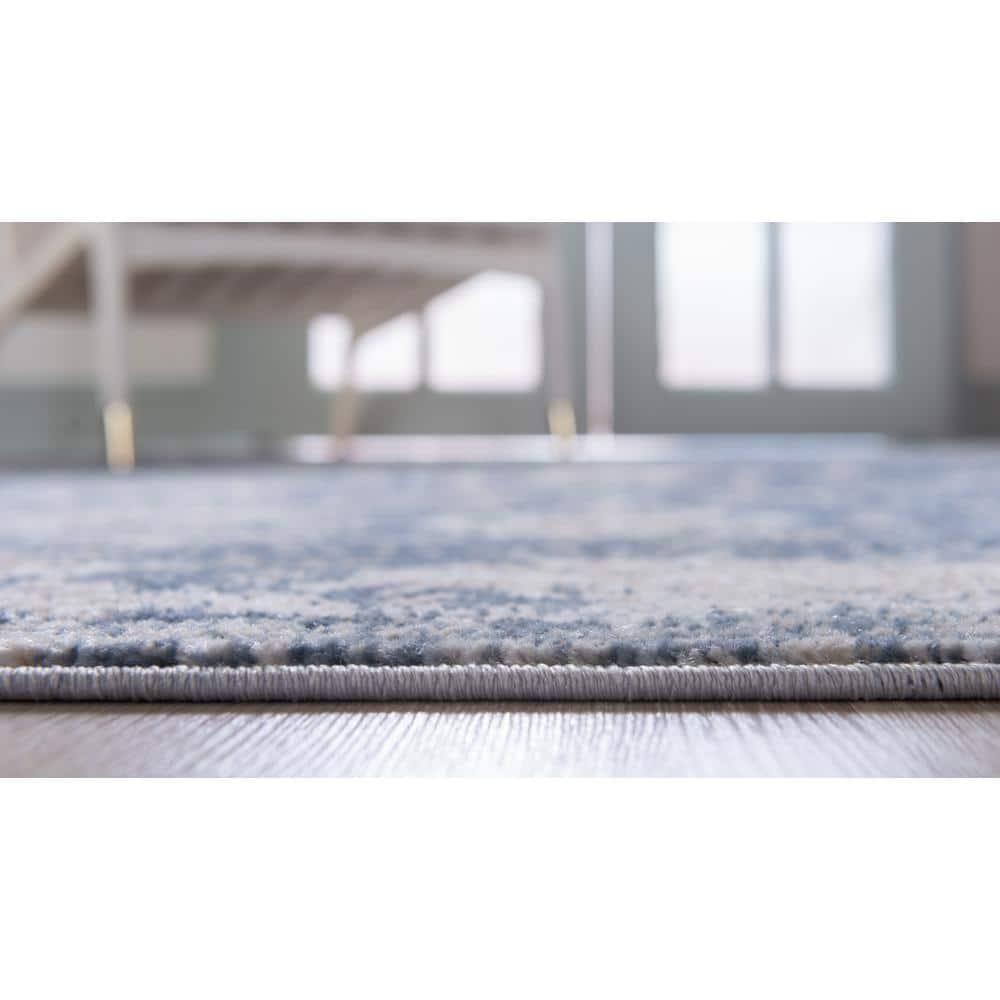 Unique Loom Portland Collection Area Rug - Central (4' 1" Square Blue/Beige)