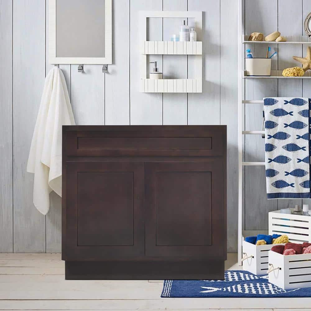 Home Beyond 36'' Single Bathroom Vanity Base Only in Brown