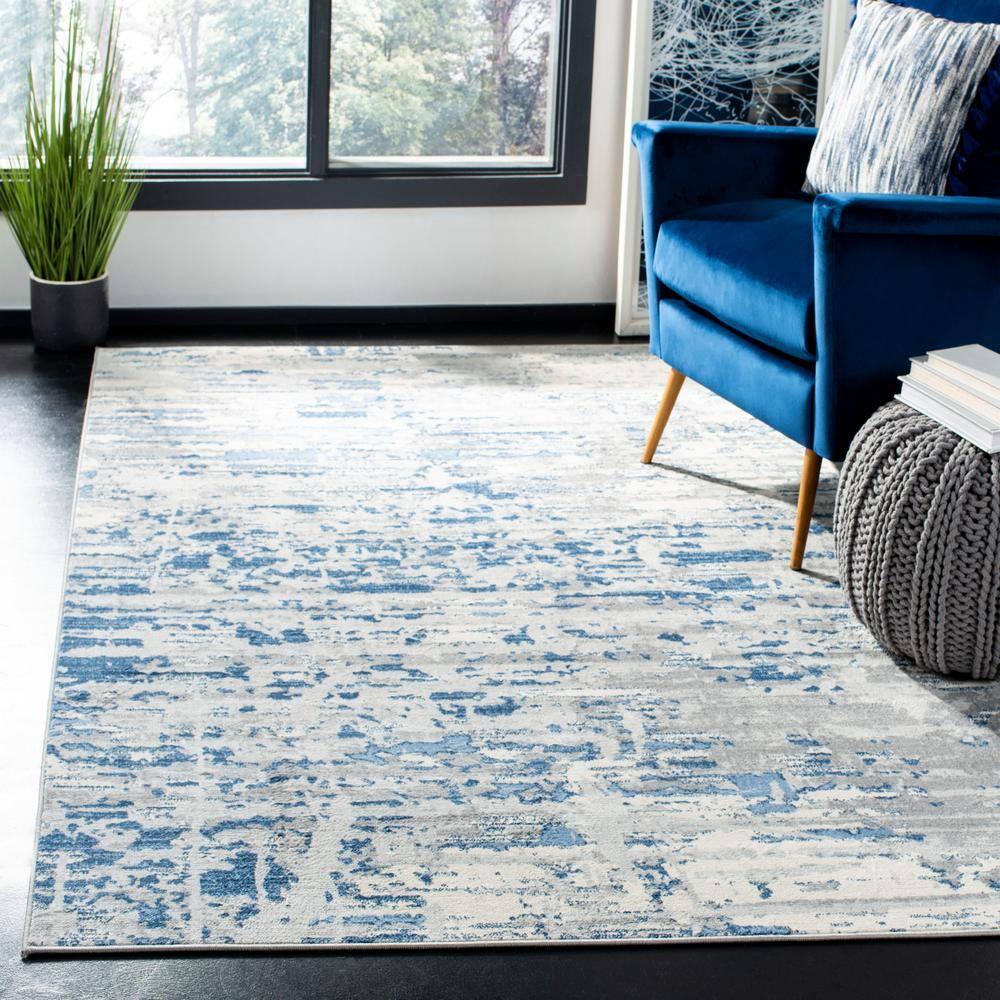 Jasper JSP107 Power Loomed Area Rug - Ivory/Blue - 8'x10' - Safavieh.