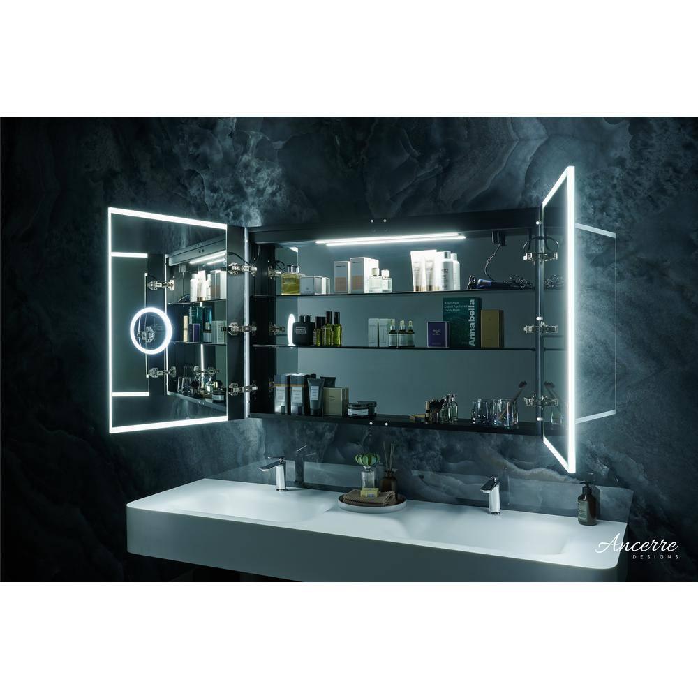 Ancerre Designs Pagani LED Mirror Medicine Cabinet With Defogger, Dimmer, Magnifier & USB Outlet