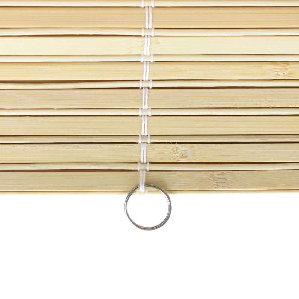 Oriental Furniture Cordless Light Filtering Bamboo Roman Window Shades, Beige, 2" x 24"