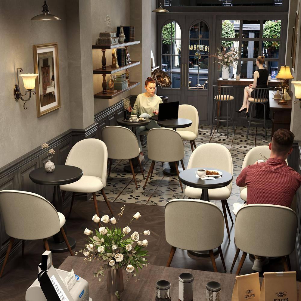 Homy Casa Indoor Reception Chair Set of 2, Comfy Modern Guest chair with Backrest for Waiting Room Office Home Meeting Conference, Beige