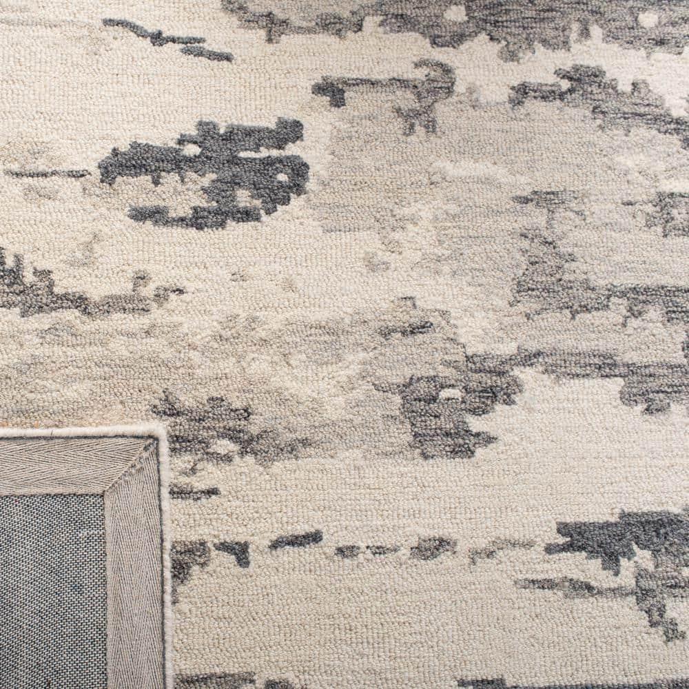Abstract ABT465 Handmade Indoor Area Rug - Charcoal/Ivory - 10'x14' - Safavieh