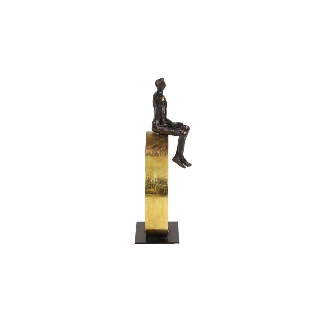 9" x 15" Black Polystone People Sculpture, by DecMode