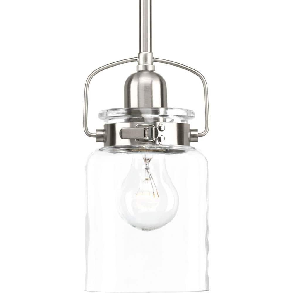 Progress Lighting Calhoun 1-Light Wall Sconce, Brushed Nickel, Parchment-Finish Glass Shade