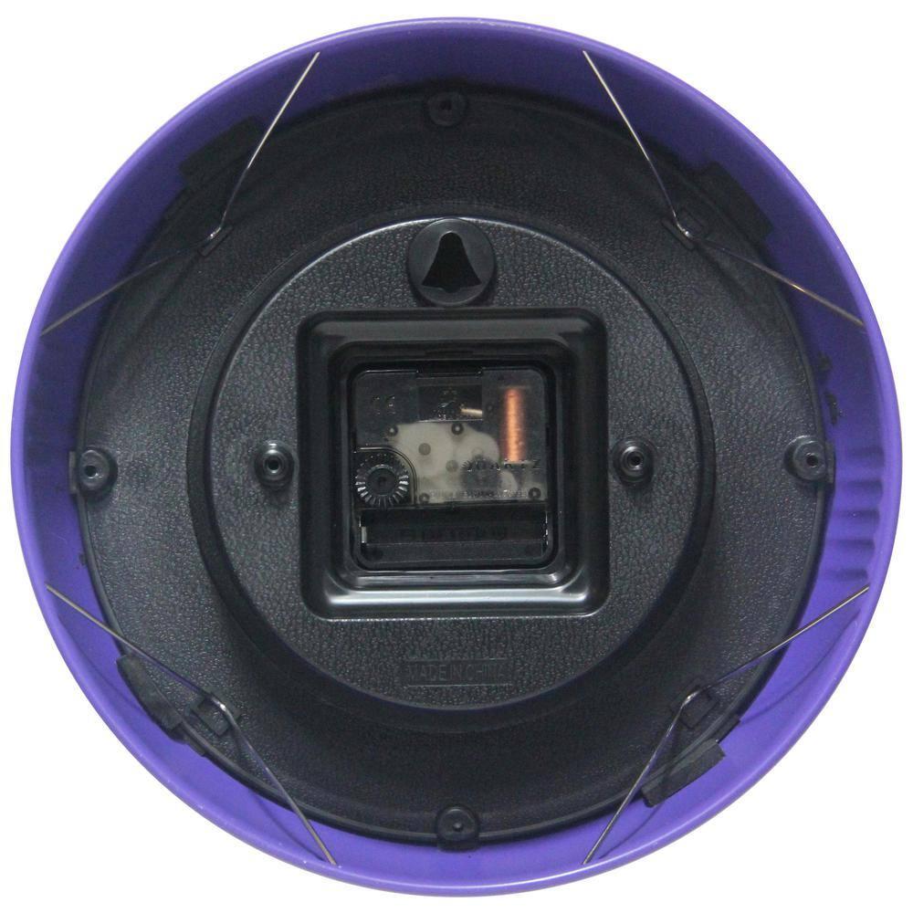 9.5" Retro Round Wall Clock Purple - Infinity Instruments: Indoor Decorative Timepiece for Kitchen