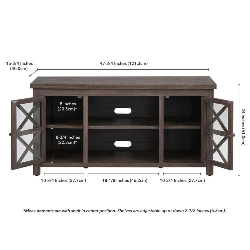 Evelyn&Zoe Colton Rectangular TV Stand for TV's up to 55", Alder Brown