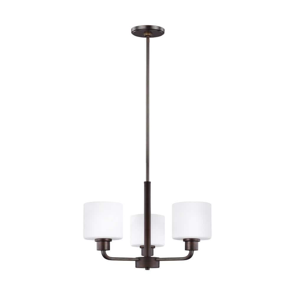 Canfield 3-Light Burnt Sienna Modern Minimalist Hanging Drum Chandelier