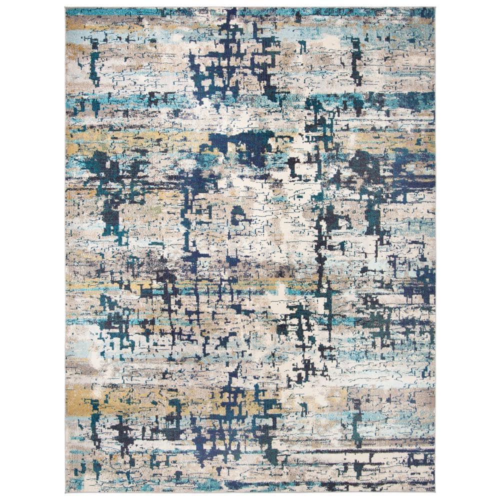 Madison MAD469 Power Loomed Indoor Area Rug - Cream/Blue - 9'x12' - Safavieh