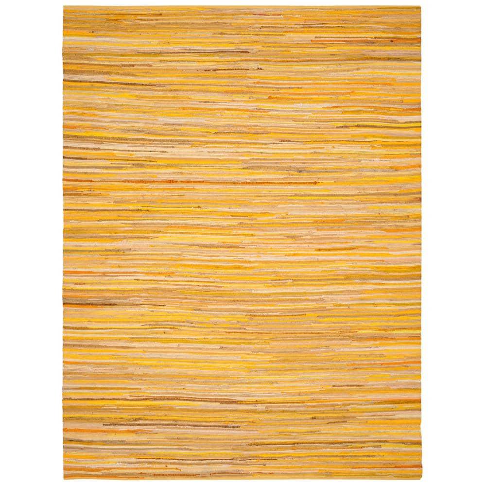 Rag Rug RAR130 Hand Woven Indoor Area Rug - Yellow/Multi - 4'x6' - Safavieh.