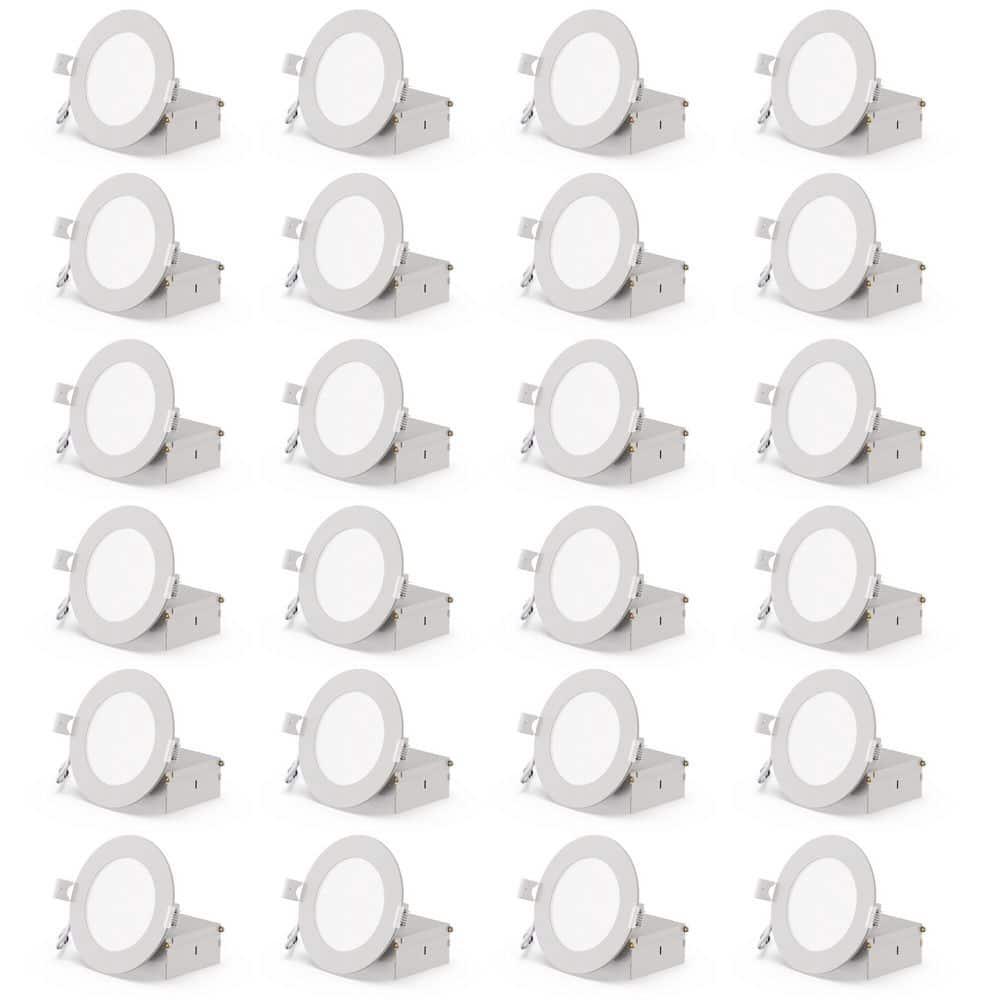 Infibrite IB-002-1-12W-HLW-24PK 6'' Tunable Color Temperature Dimmable Air-Tight IC Rated LED Canless Recessed Lighting Kit (Set of 24)