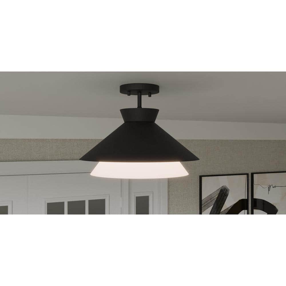 Quoizel Lighting 1 - Light Semi-Flush Mount in  Matte Black