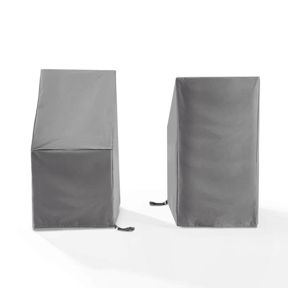 Crosley Furniture 2-Piece Vinyl Outdoor Side Chair Furniture Cover Set in Gray
