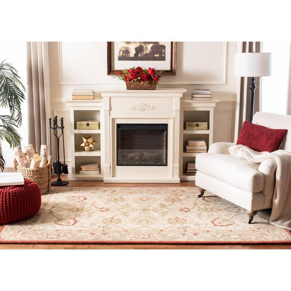 Anatolia AN512 Hand Tufted Indoor Area Rug - Beige/Rust - 5'x8' - Safavieh