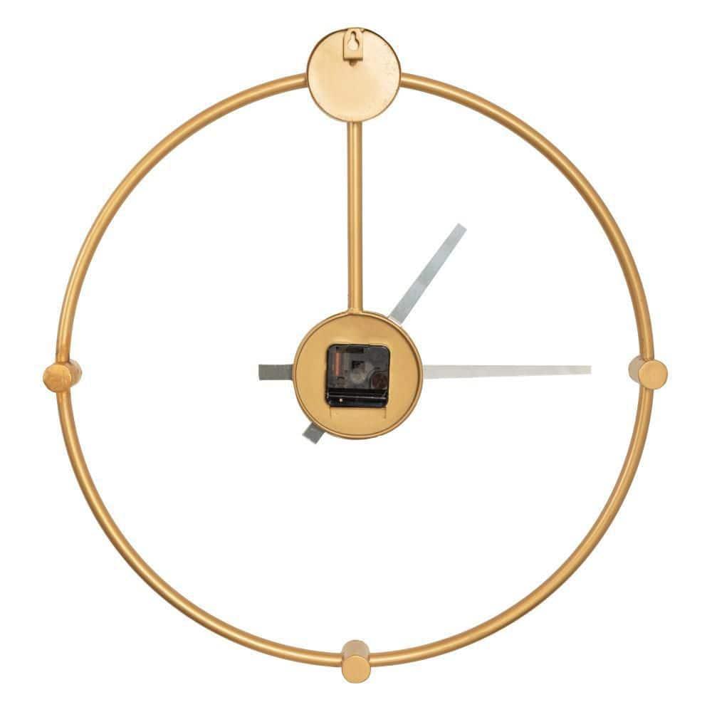 Kate and Laurel Lidor Round Metal Wall Clock, 22x25, Gold