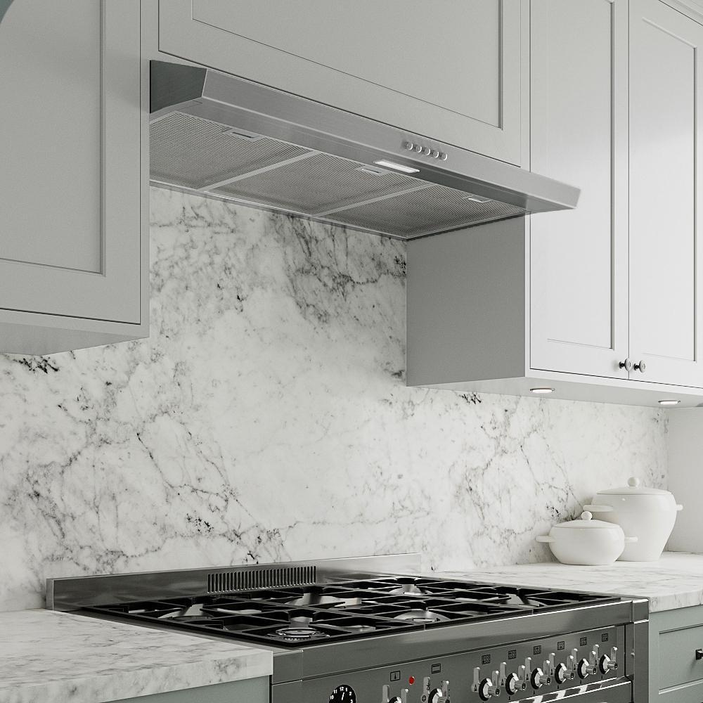 Streamline 36 In. T-10189-1-CL Grosetto Convertible Undermount 80 CFM Range Hood In Brushed Stainless Steel With Mesh Filters, Push Button Control, LED Light