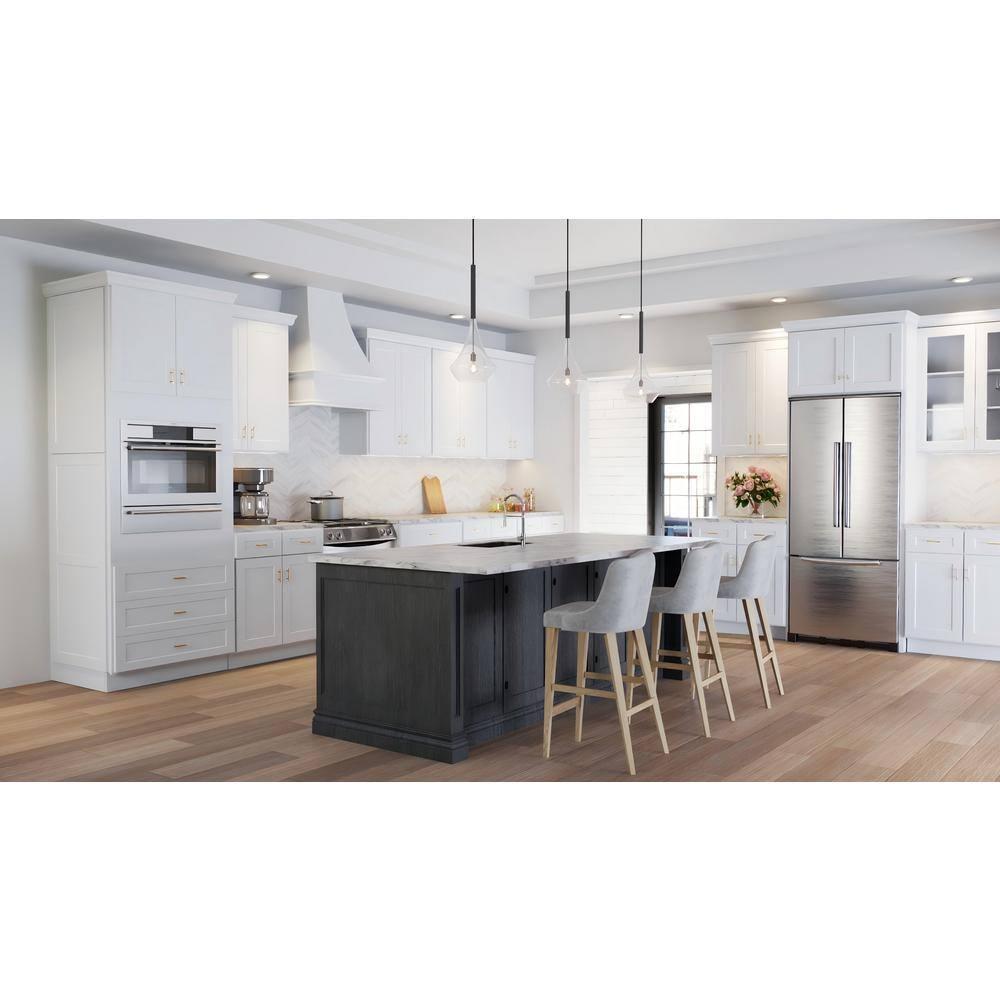 HOMLUX Easy-DIY 36 in W x 24 in D x 34.5 in H in Shaker White Ready to Assemble Drawer Base Kitchen Cabinet With 3-Drawers