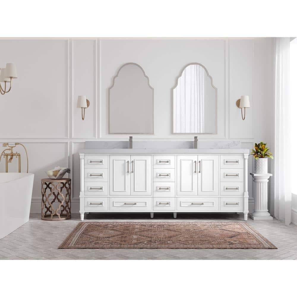 Willow Collections Aberdeen 84'' Double Bathroom Vanity with Quartz Top