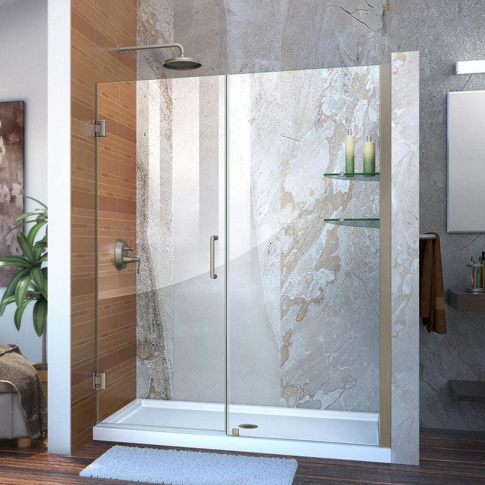 Unidoor 60" W x 72" H Frameless Shower Door with Clearmax™ Technology
