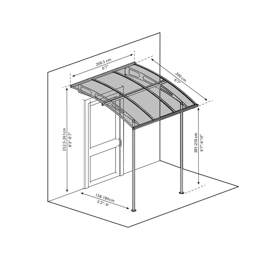 Canopia Palram - Canopia Vega 79.7'' W x 96.3'' D Acrylic Glass Gray Cover Stationary Patio Awning & Reviews | Wayfair