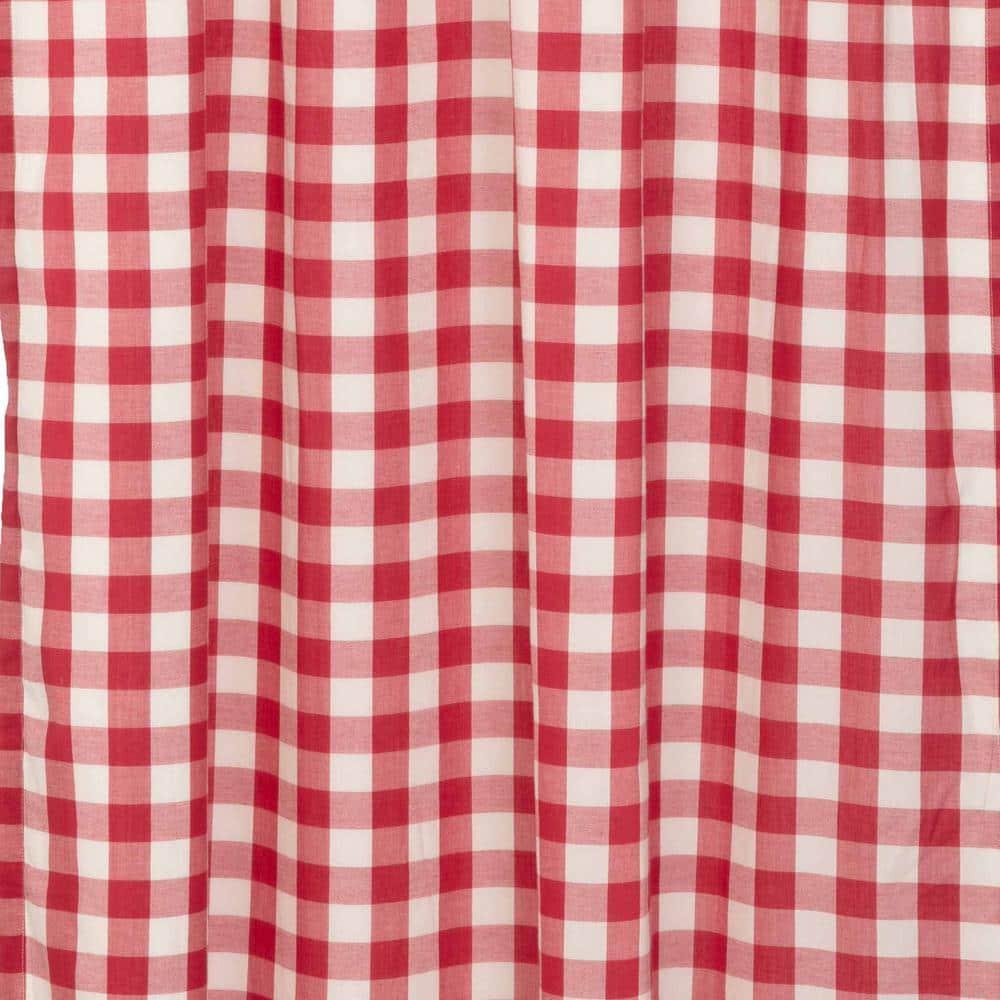VHC Brands Annie Buffalo Check Plaid Cotton Ruffled Cafe Curtain (Set of 2)