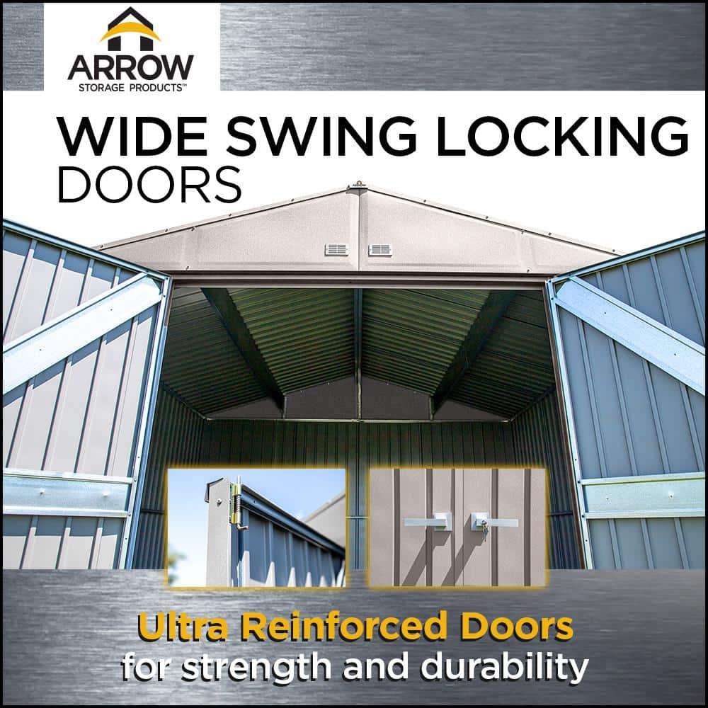 Arrow Elite 12 ft. W x 12 ft. D Galvalume Steel Storage Shed