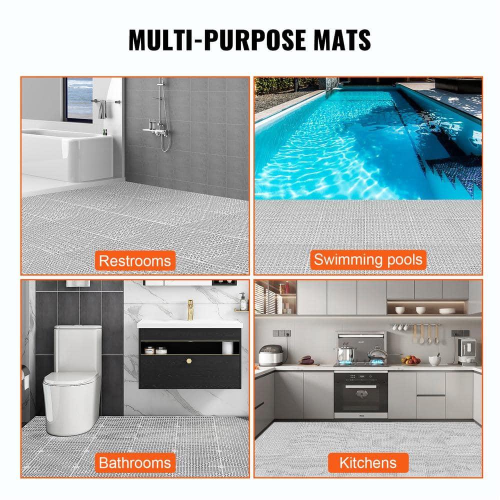 VEVOR VEVOR 12" X 12" Drainage Mats In Different Colors VEVOR 12'' W x 12'' L Garage Flooring Drain Tiles (Set of 55)