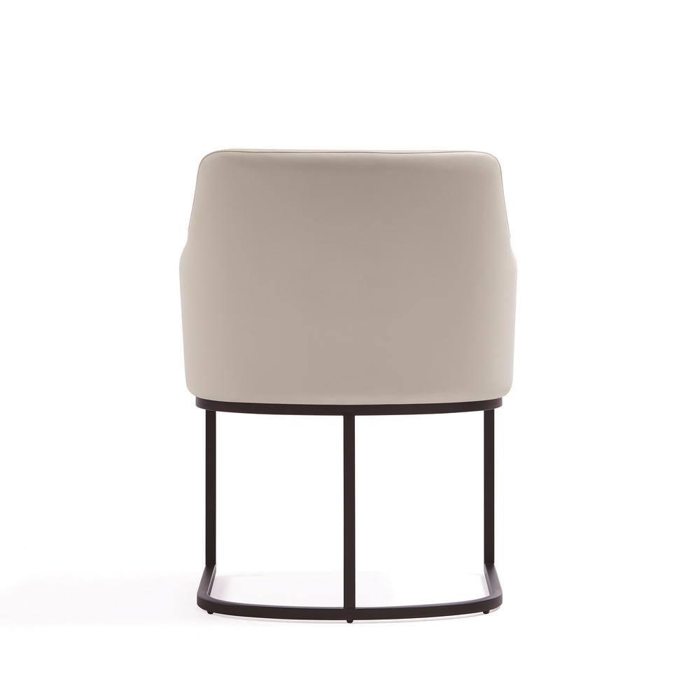 Set of 8 Serena Modern Leatherette Upholstered Dining Chair Set Cream - Manhattan Comfort: Plush, Steel Frame, No Assembly Required