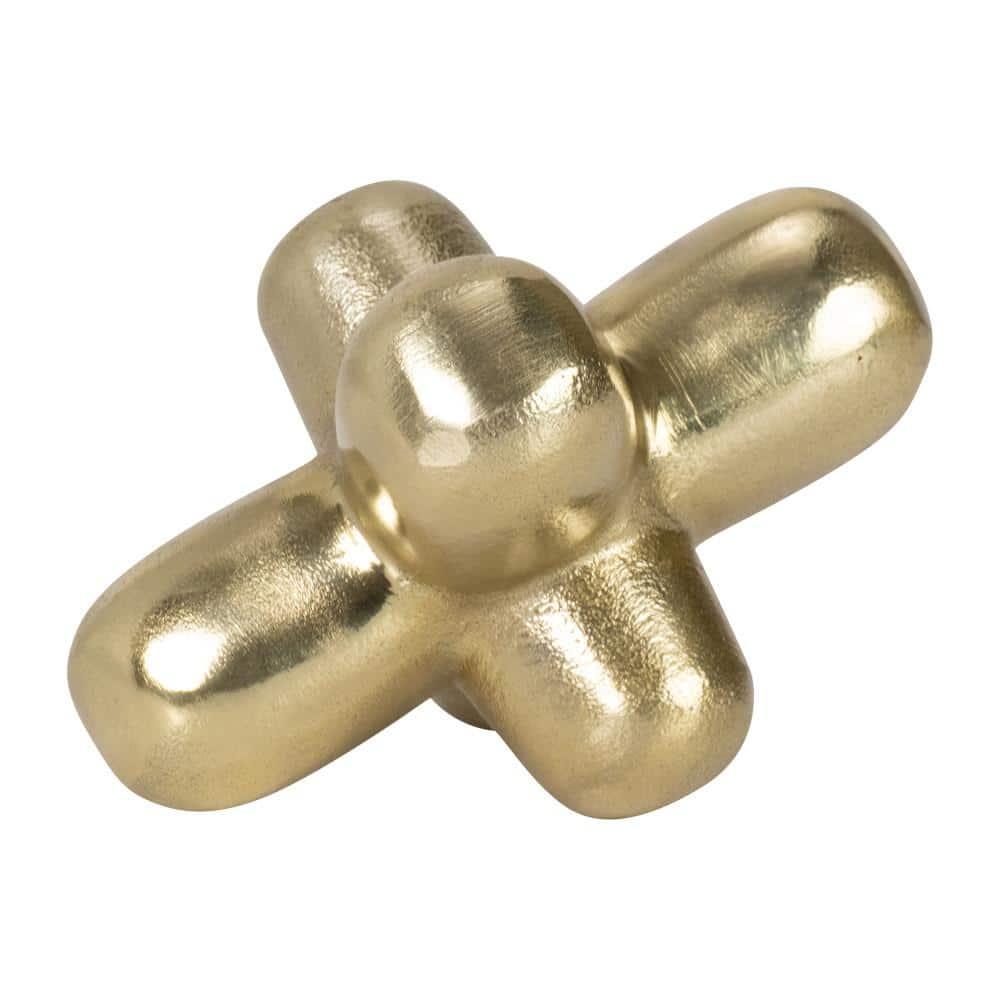 Sagebrook Home 8" Metal Geometric Orb in Gold - Aluminum Abstract Home Decor Ornament For Table, Shelf, Mantle Decor - Creative Gift Idea