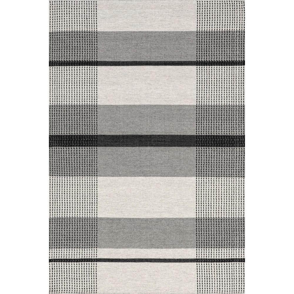 Nuloom Portland Plaid Wool Area Rug, 4' x 6', Grey