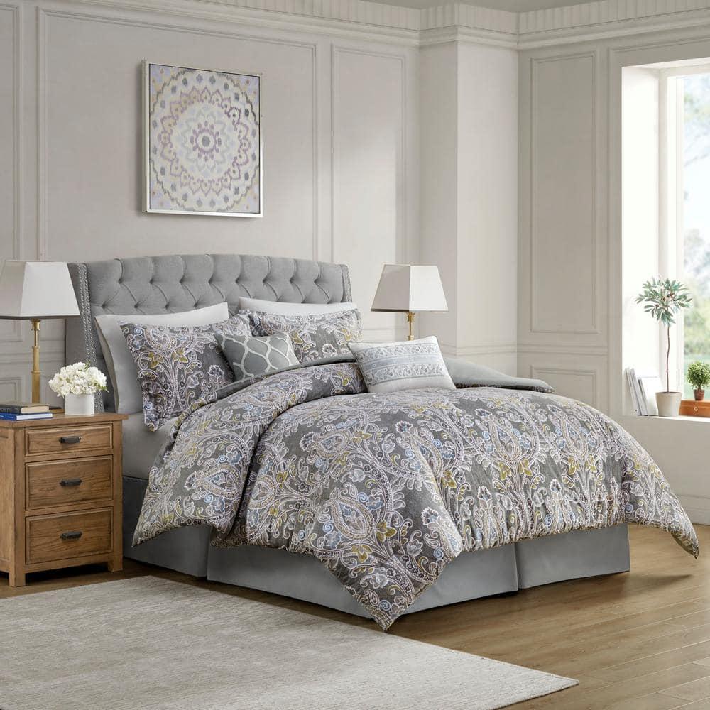 Hallie Gray Traditional 6 Piece 100% Cotton Comforter Set